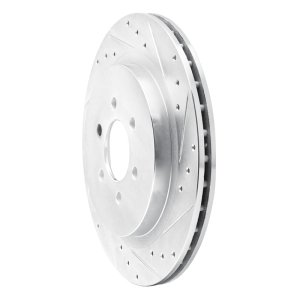 Dodge Viper Brake Rotor (1) - Rear Right - R1 Concepts - Drilled & Slotted - Silver - `92-`02